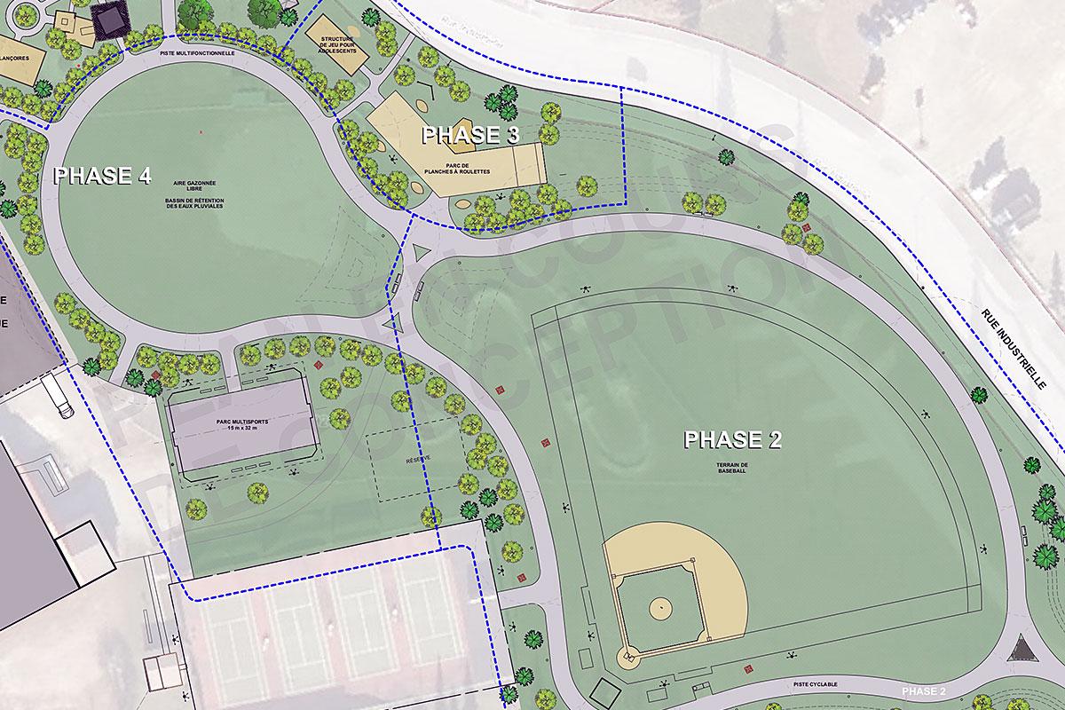 Un projet d’aménagement au parc des Clubs à Ville-Marie. Crédit : TRAME architecture et paysage