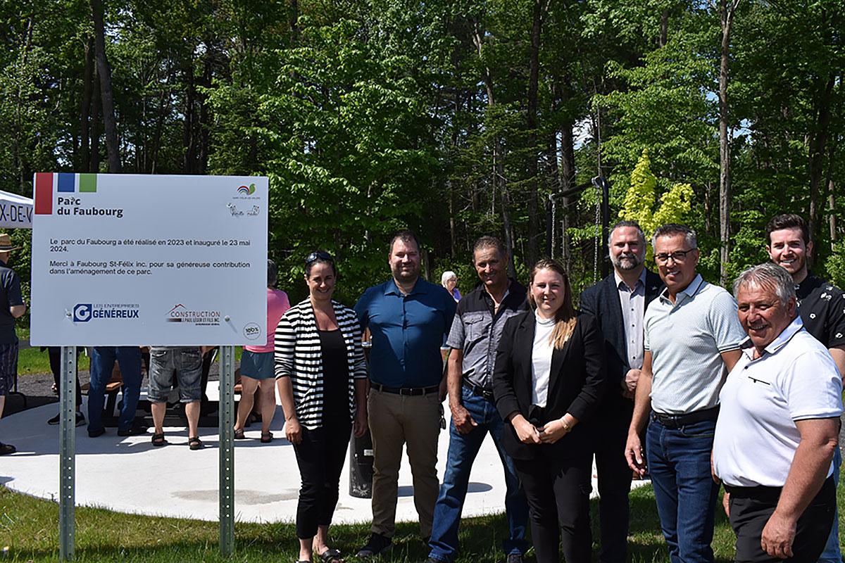 Saint-Félix-de-Valois : inauguration du parc du Faubourg. Crédit : Municipalité de Saint-Félix-de-Valois