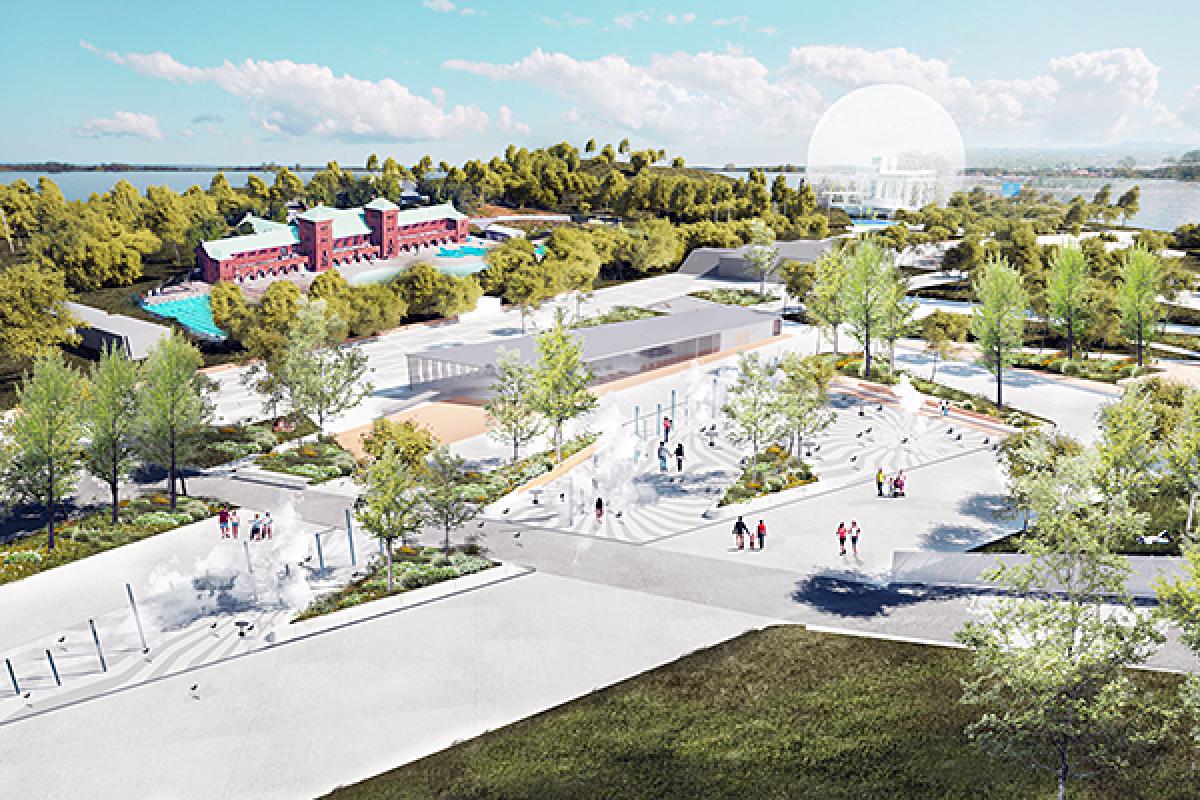 Le futur village événementiel du secteur sud de l'Île Sainte-Hélène. - Photo : G