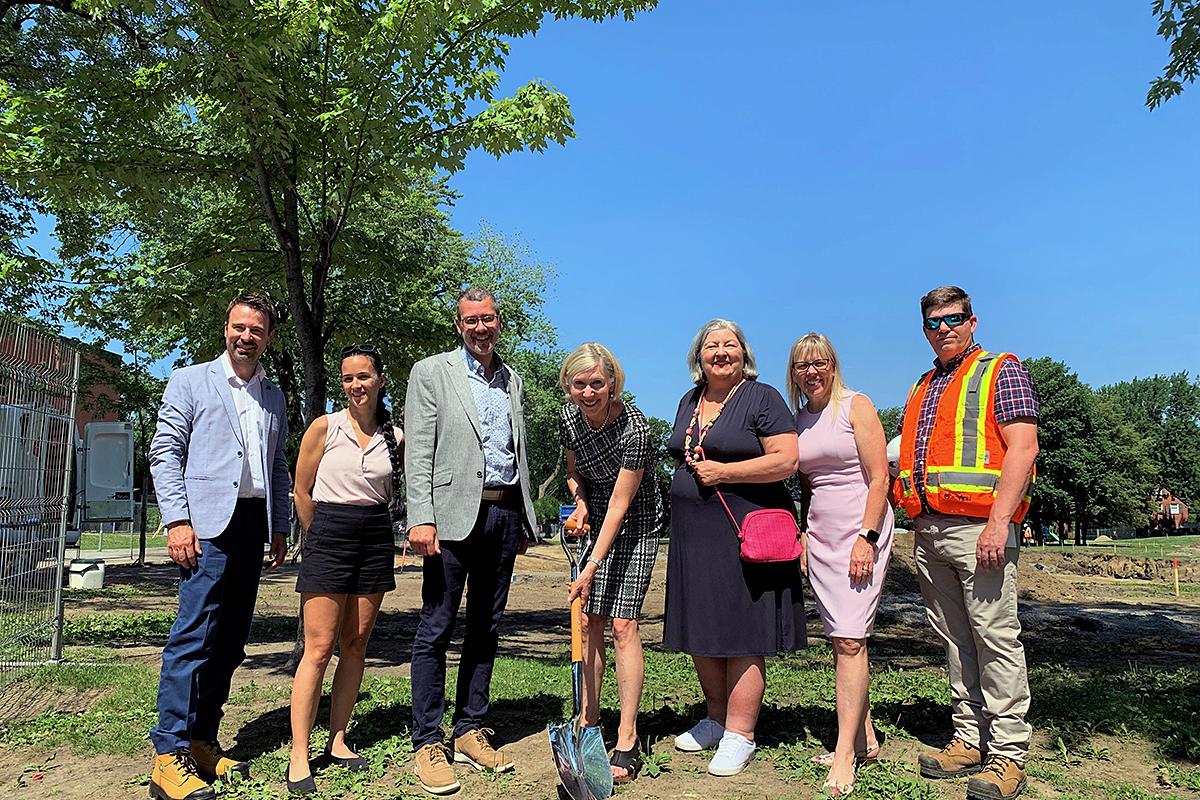 Début des travaux de réaménagement du parc Logan. Crédit : Ville de Saint-Lambert