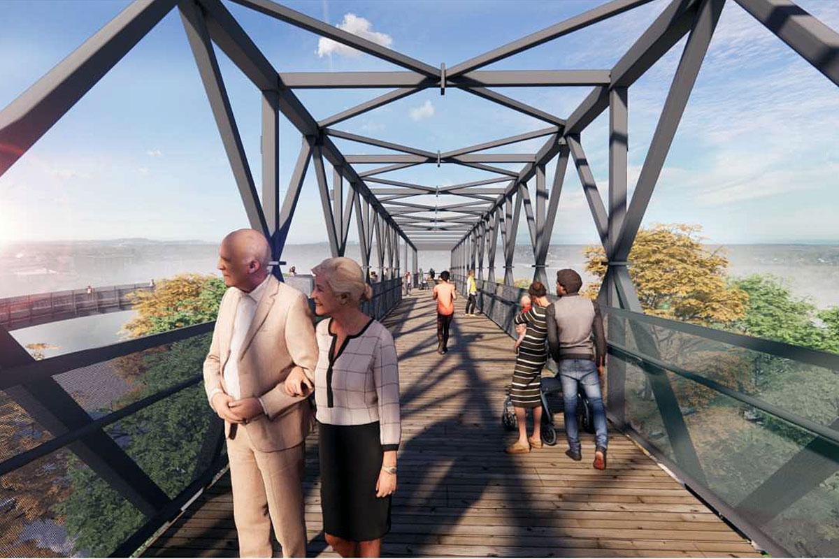 Rivière-du-Loup va de l’avant avec la construction d’une passerelle. Crédit : Cardin Julien