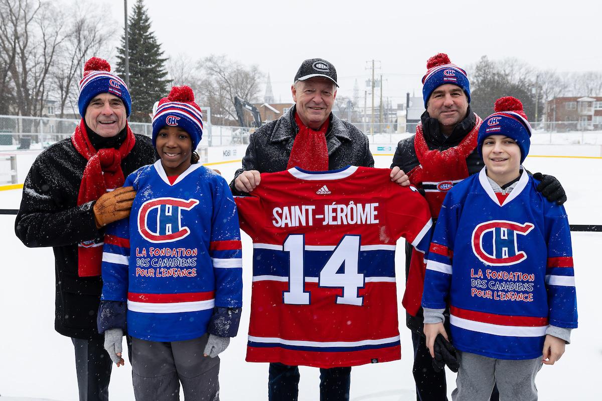 La patinoire BLEU BLANC BOUGE inaugurée à Saint-Jérôme. Crédit : Vitor Munhoz / Club de hockey Canadien inc.