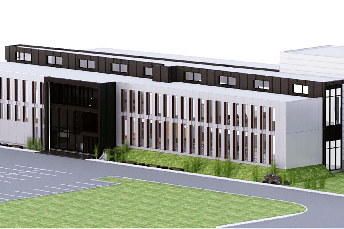Construction d’un nouveau pavillon au Cégep de Sept-Îles. Crédit : BGLA | LGT | EXP