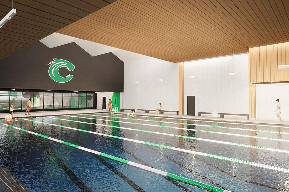 Projet de réfection de la piscine du Cégep de Chicoutimi - Images de conceptualisation. Crédit : Cégep de Chicoutimi