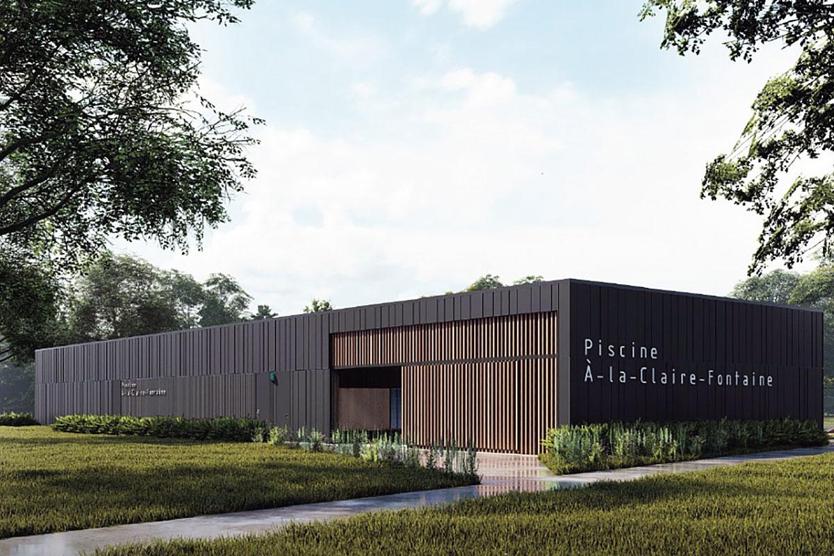 Sherbrooke octroie le contrat pour la piscine À-la-Claire-Fontaine. Crédit : CCM2 Architectes