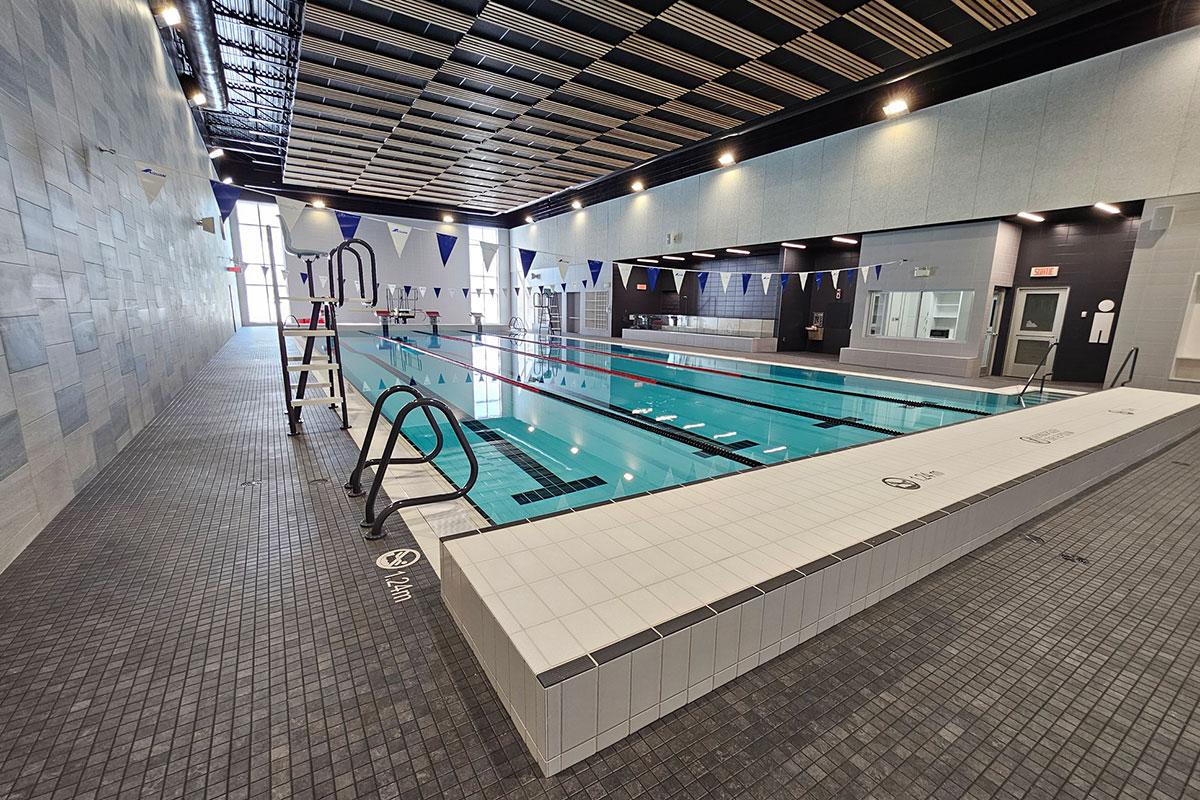 Fin des travaux à la piscine de l’école secondaire Champagnat. Crédit : Crédit: Ville de La Tuque