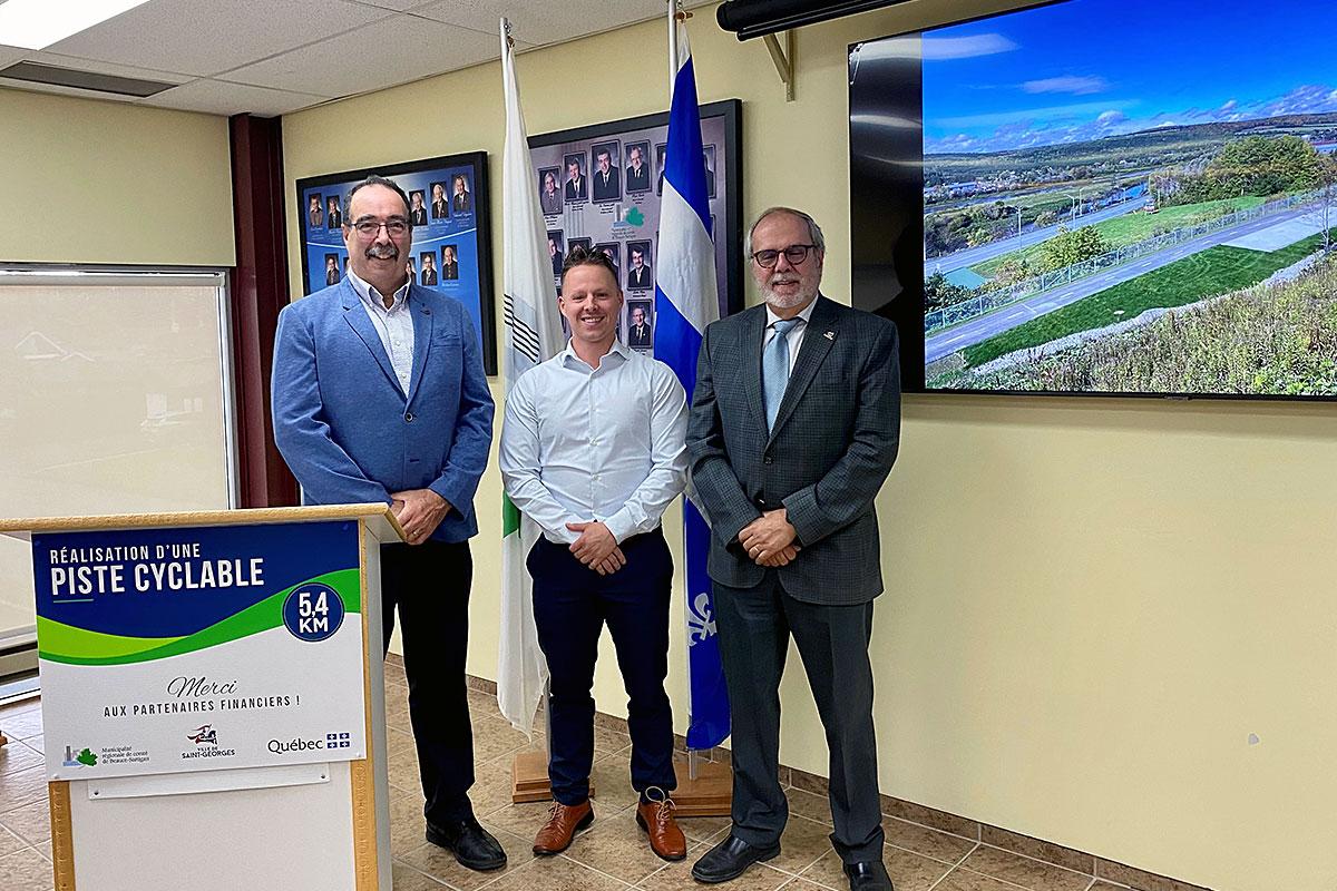 Inauguration d’une nouvelle piste cyclable à Saint-Georges. Crédit : MRC de Beauce-Sartigan