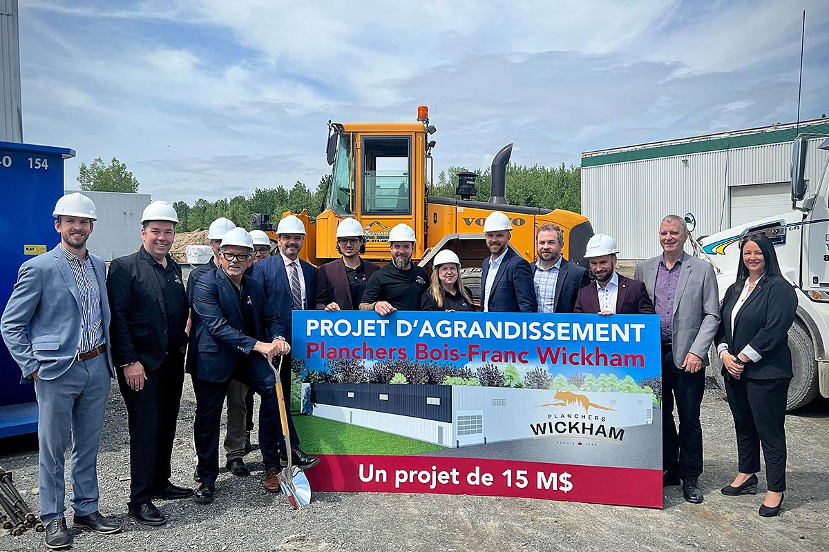 Un agrandissement de 15 M$ pour Planchers Bois‑Franc Wickham. Crédit : Planchers Bois‑Franc Wickham