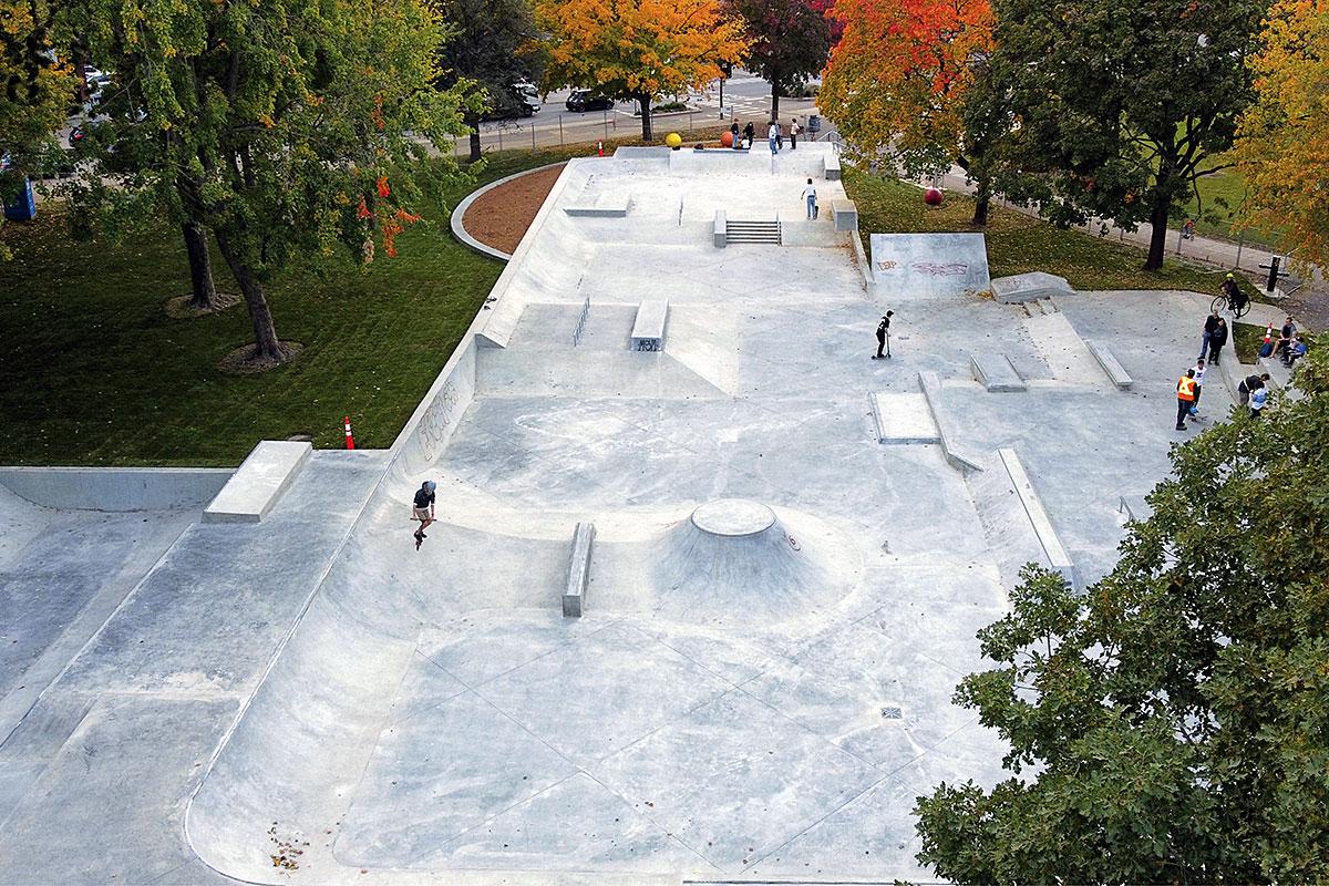 Le planchodrome du parc Ahuntsic inauguré. Crédit : Ville de Montréal