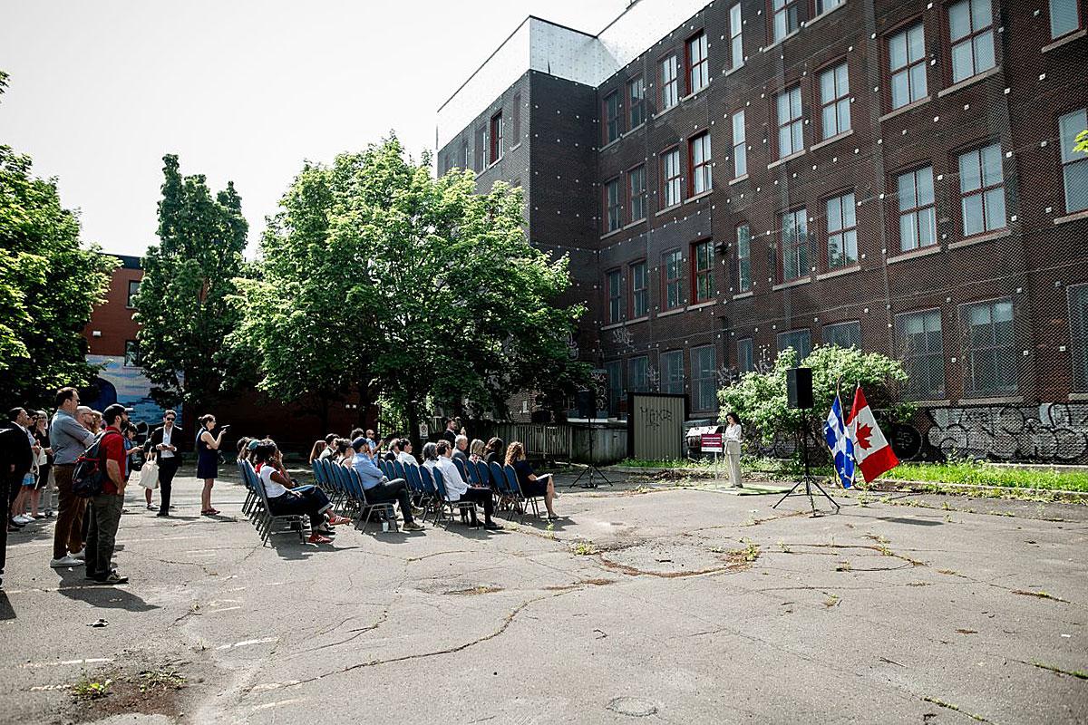 Transformation d’un bâtiment patrimonial en pôle communautaire à Montréal. Crédit : Société de développement Angus
