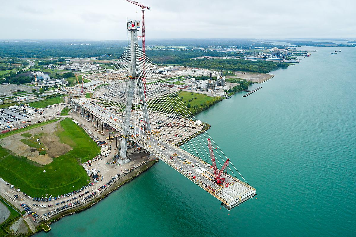 Le pont international Gordie-Howe. Crédit : Windsor-Detroit Bridge Authority 