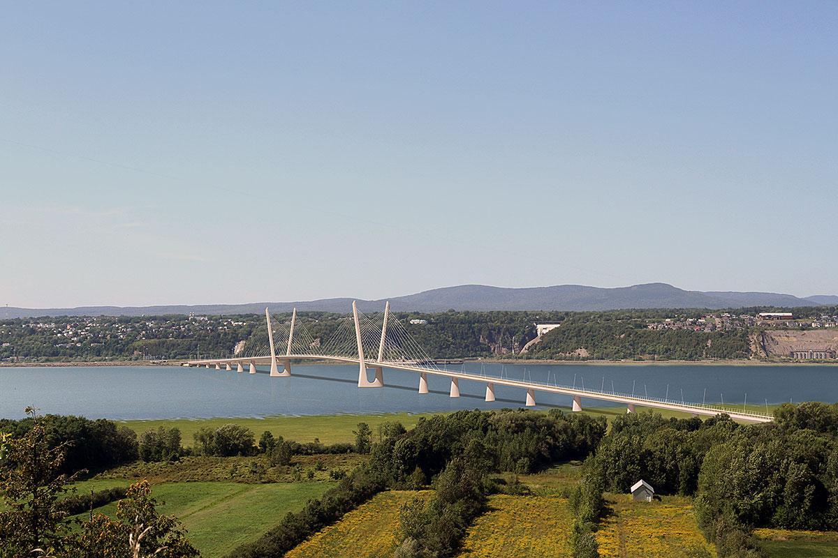 Nouveau pont de l'île d'Orléans : les travaux préparatoires progressent. Crédit : ministère des Transports et de la Mobilité durable