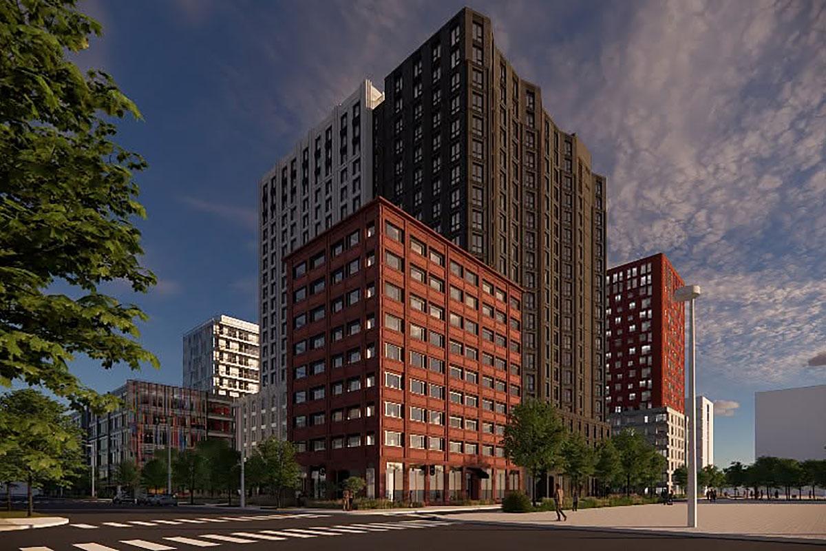 Un chantier de 210 logements abordables progresse sur l’avenue De Lorimier. Crédit : SHQ
