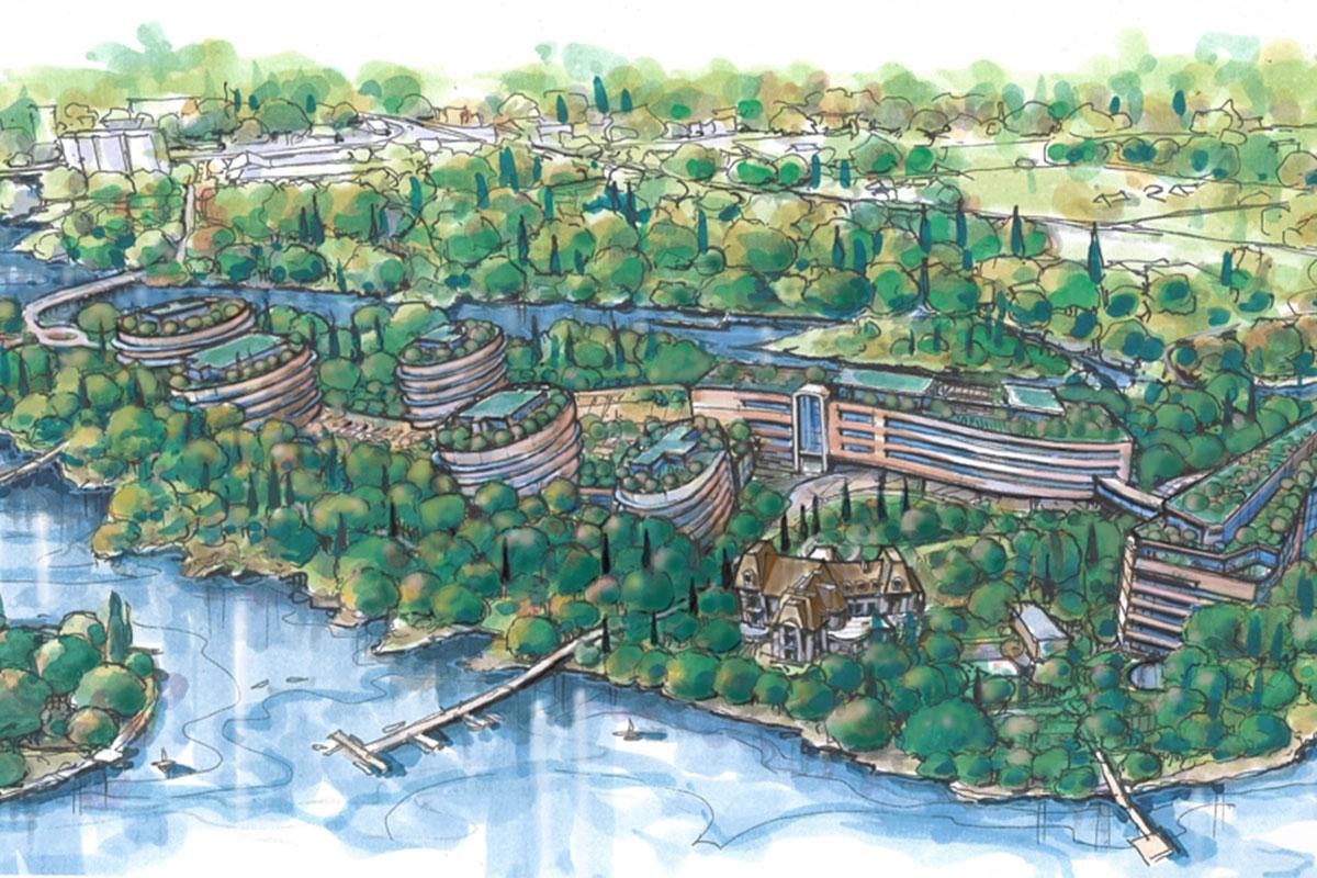 Plan préliminaire du projet de l’île Gagnon, tel que présenté dans la brochure - Crédit :  Projet Île Gagnon