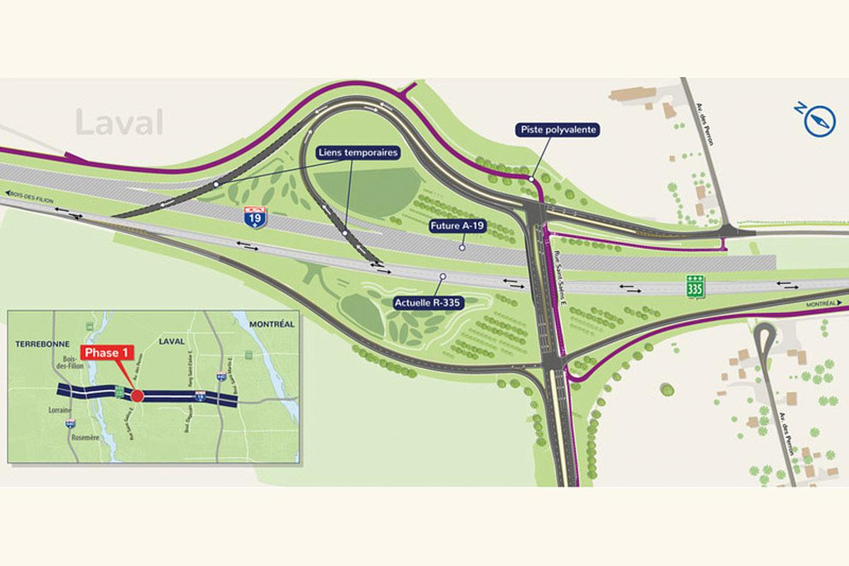 Lancement des travaux de prolongement de l’autoroute 19. Crédit : MTQ