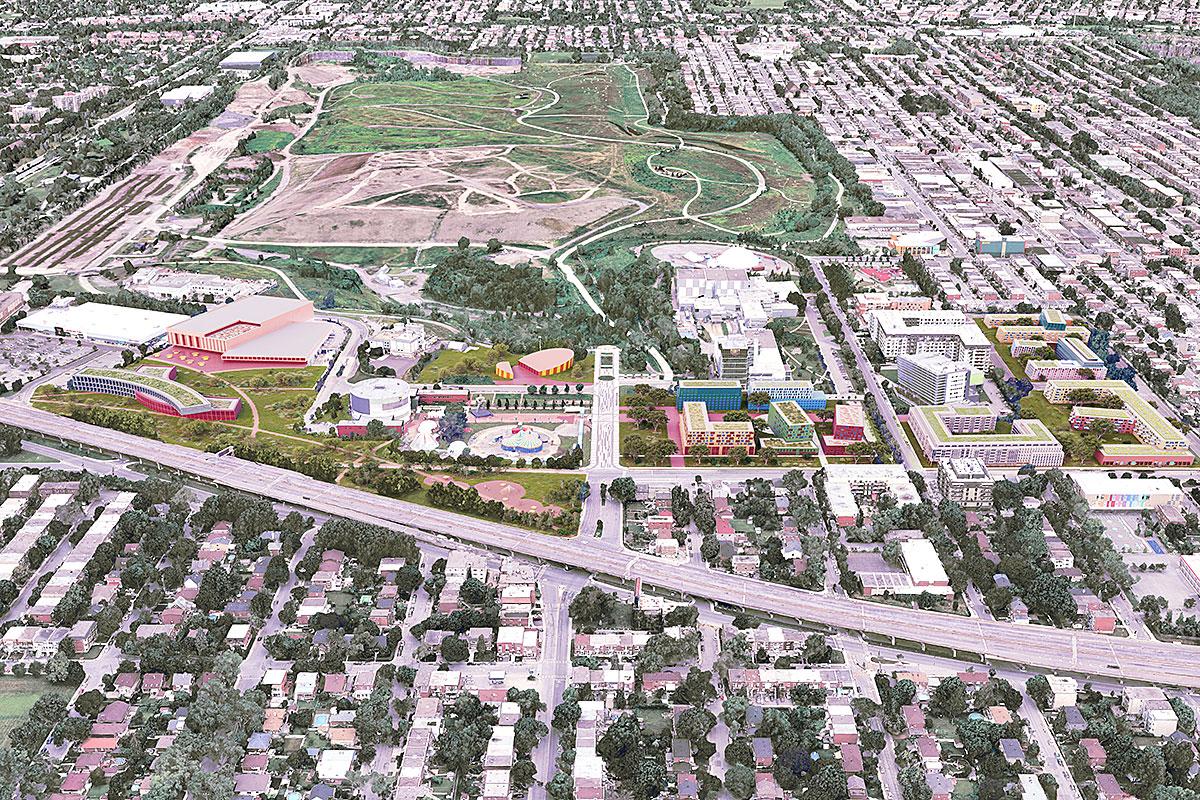 Le Quartier des arts du cirque dévoile sa vision de développement pour Saint-Michel. Crédit : Ville de Montréal