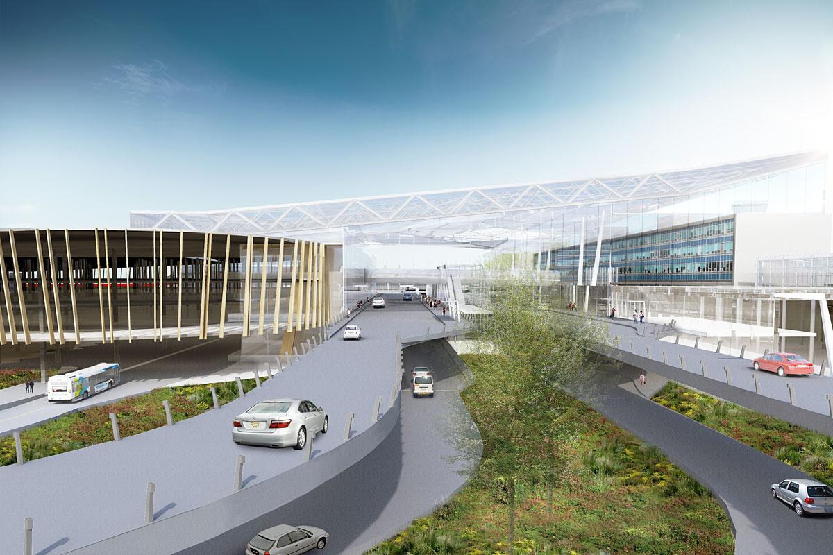 Lancement de la construction de la station du REM à YUL. Jodoin Lamarre Pratte / Lemay architectes en consortium