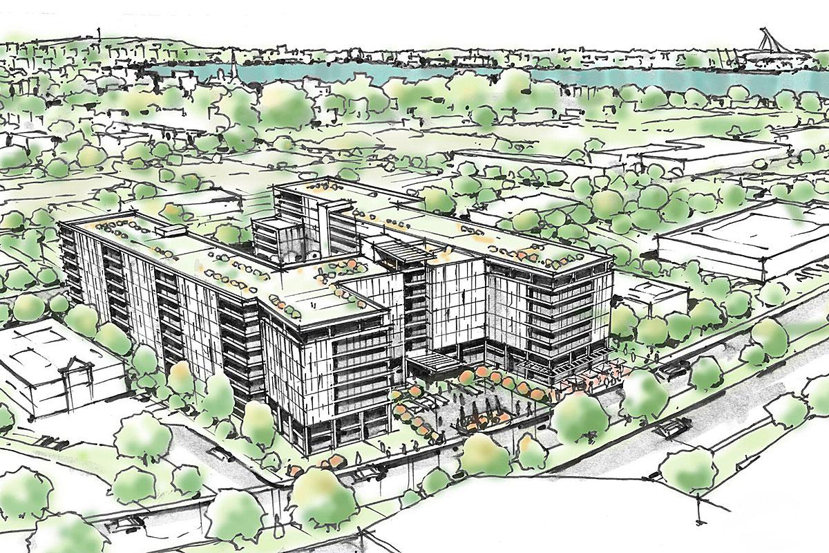 Un projet locatif de 525 unités annoncé dans le Vieux-Longueuil. Crédit : Groupe HD