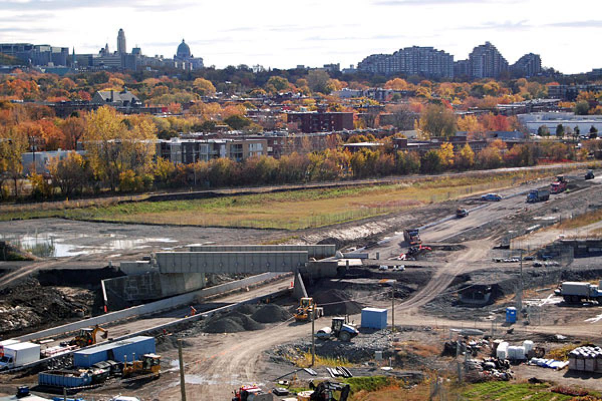 Le chantier de l’ancienne cour de voirie d’Outremont. Photo : Ville de Montréal