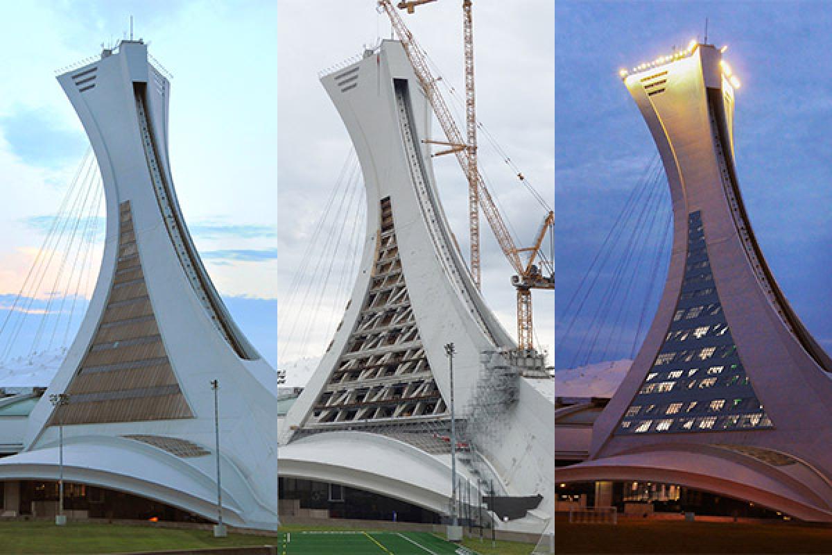 Le mât du Stade olympique remis à neuf