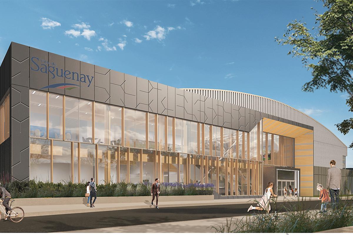 Mise en chantier du Stade de soccer de Saguenay. Crédit : Honco