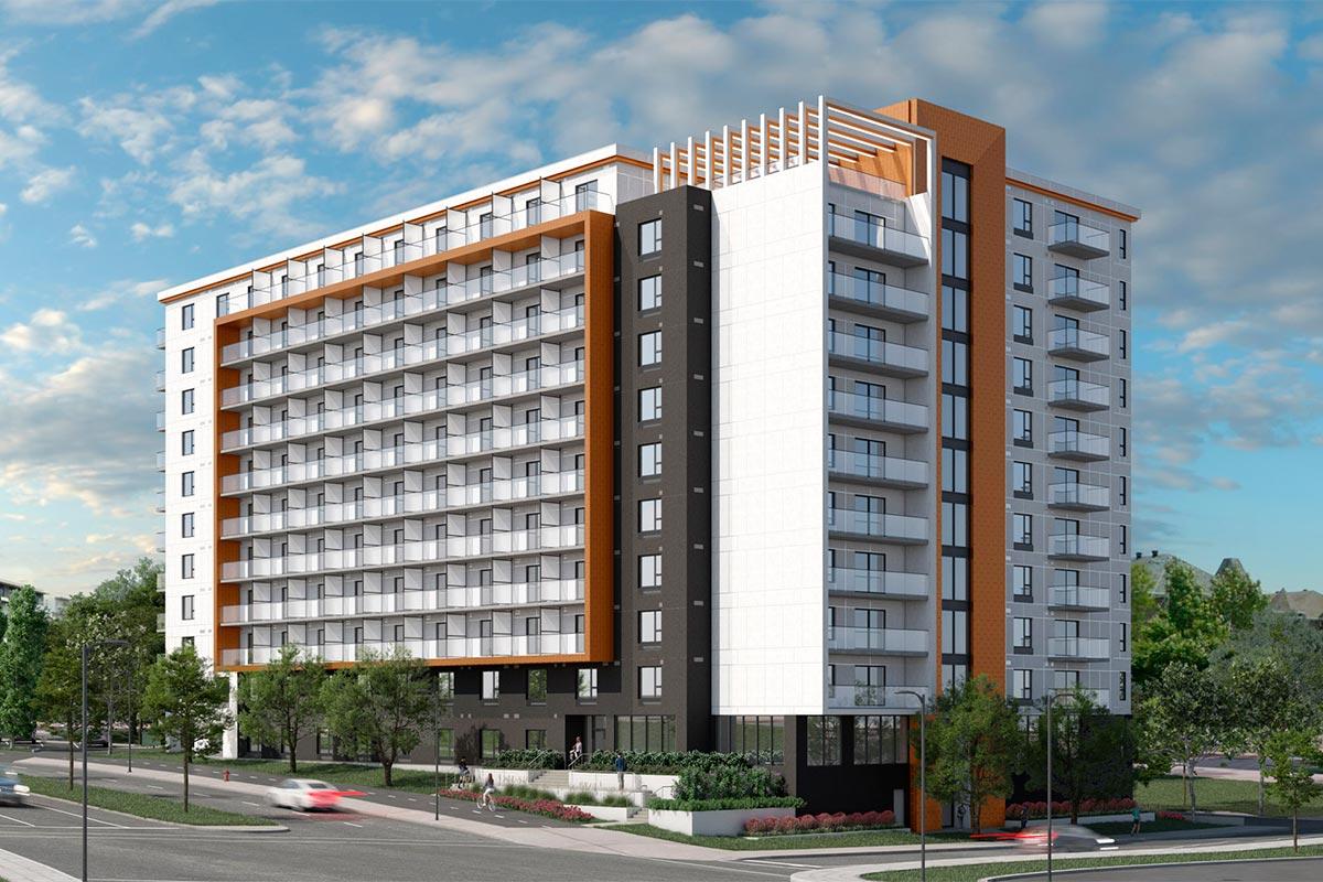 CONCREA a mis en chantier le projet résidentiel intergénérationnel Le Vital, à Lévis. Crédit : CONCREA