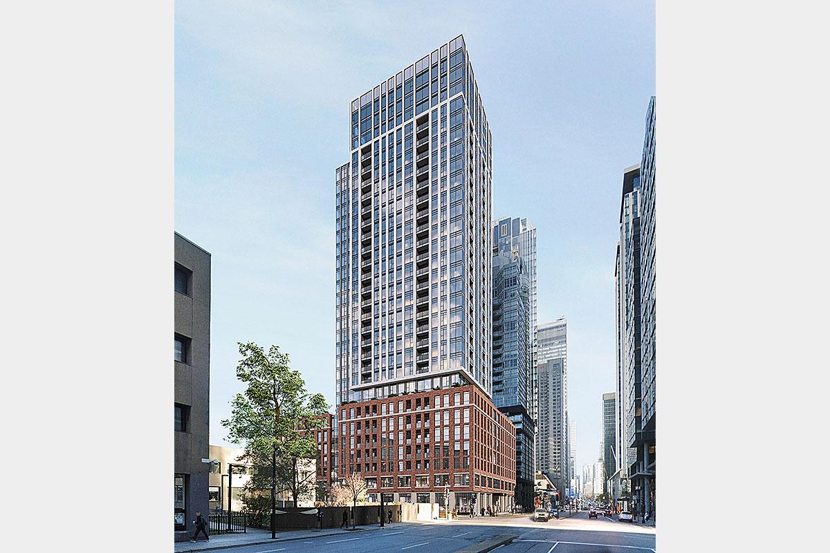 Un projet immobilier de 200 M$ sur l’ancien site du YWCA. Crédit : Groupe HD