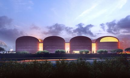 Une bibliothèque en terre compressée à Johannesburg. Crédit : Adjaye Associates