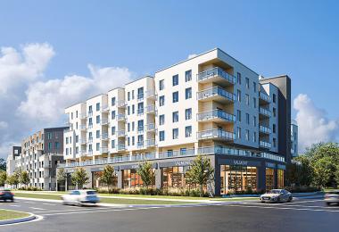 Le MileBrook, un nouveau projet résidentiel mixte dans l’est de Montréal. Crédit : Alain Lafond Architecte / Marco Manini Architecte / Atelier 9506