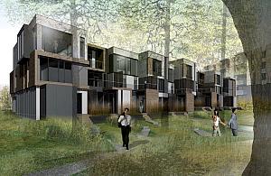 Les futures maisons de ville Les Allées de Bellevue. – Crédit : Groupe Norplex