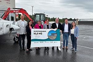 Pelletée de terre pour l’Aéroport Roland-Désourdy. Crédit : Ville de Bromont