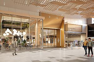Une nouvelle aire de restauration et un stationnement souterrain au métro Longueuil–Université-de-Sherbrooke. Crédit : Groupe Devimco