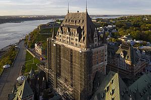 Le chantier du Château Frontenac, sur lequel l'entreprise travaille en ce moment - Crédit : Stéphane Groleau