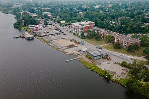 Réaménagement de la berge de l’ancienne marina du Commodore. Crédit : Jonathan Gaudreau