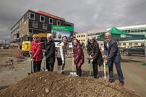 Construction d’un Carrefour du savoir à Sherbrooke. Crédit : Michel Caron - UdeS