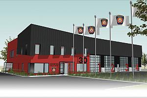 Construction d’une nouvelle caserne de pompiers à Price. Crédit : Municipalité de Price