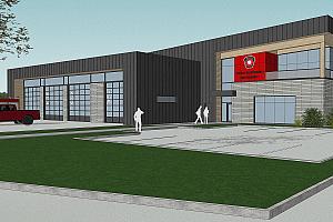 Construction d’une caserne de pompiers à Saint-Charles-sur-Richelieu. Crédit : Fédération québécoise des municipalités