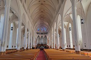 Travaux urgents à la cathédrale de Saint-Germain à Rimouski. Crédit : ministère de la Culture et des Communications