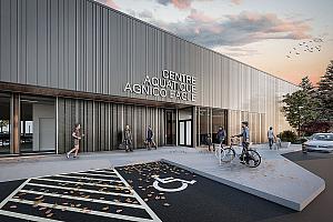 Rouyn-Noranda octroie le contrat pour la construction du centre aquatique Agnico Eagle. Crédit : ABCP Architecture et Trame architecture + paysage