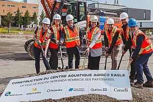 Début des travaux du centre aquatique Agnico Eagle à Rouyn-Noranda. Crédit : Ville de Rouyn-Noranda