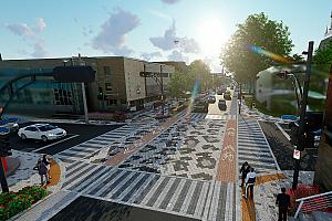 Les plans du nouveau centre-ville de Granby. Crédit : Ville de Granby