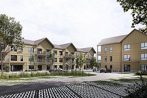 Début des travaux de 54 logements abordables à Saint-Donat. Crédit : SHQ