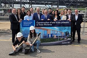 Début des travaux de construction de l’école Marguerite-Bourgeois. Crédit : Centre de services scolaire du Chemin-du-Roy