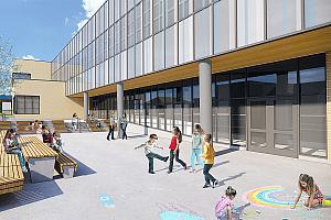 L’école primaire Sainte-Claire aura une nouvelle annexe. Crédit : Marosi Troy Architectes