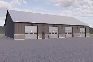Construction d’un nouveau garage municipal à Venise-en-Québec. Crédit : Municipalité de Venise-en-Québec