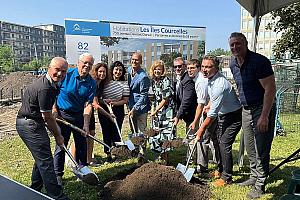 Début des travaux pour le complexe de logements abordables les Habitations Les Îles Courcelles. Crédit : Cité de Dorval