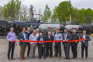 Inauguration de l'embranchement ferroviaire pour Harnois Énergies à Saint-Thomas. Crédit : Harnois Énergies