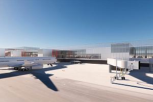 Une nouvelle jetée satellite en construction à l’aéroport Montréal-Trudeau. Crédit : Jodoin Lamarre Pratte Menkès Shooner Dagenais Letourneux Architectes en consortium, en collaboration avec Corgan