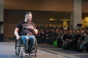 Jonathan Plante au Grand Rendez-Vous de Québec en mai 2018. Photo : CNESST