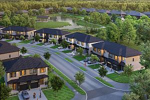Début des travaux pour le projet La Prairie sur le Lac. Crédit : Les Habitations Pilon